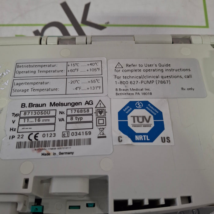 B. Braun Infusomat Space w/AC Adapter Infusion Pump