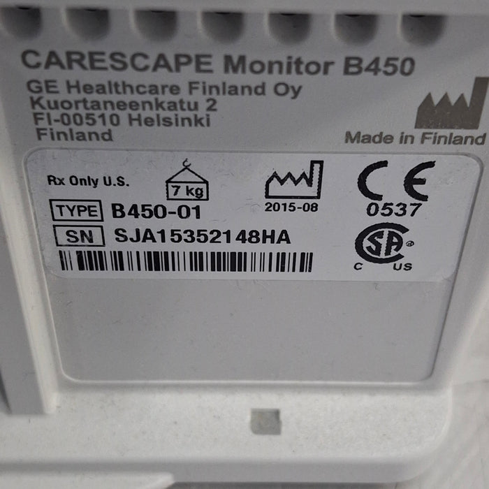 GE Healthcare Carescape B450 Critical Care Patient Monitor