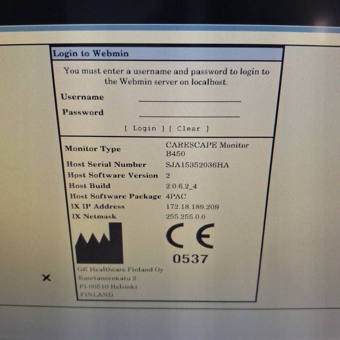 GE Healthcare Carescape B450 Critical Care Patient Monitor