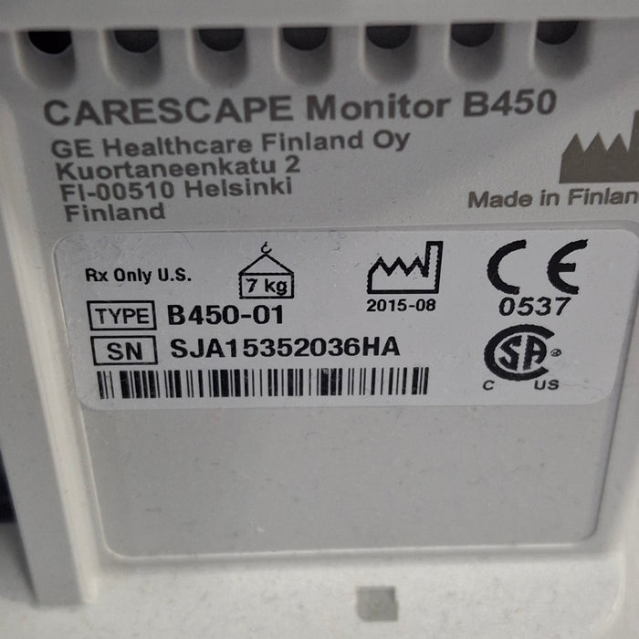 GE Healthcare Carescape B450 Critical Care Patient Monitor