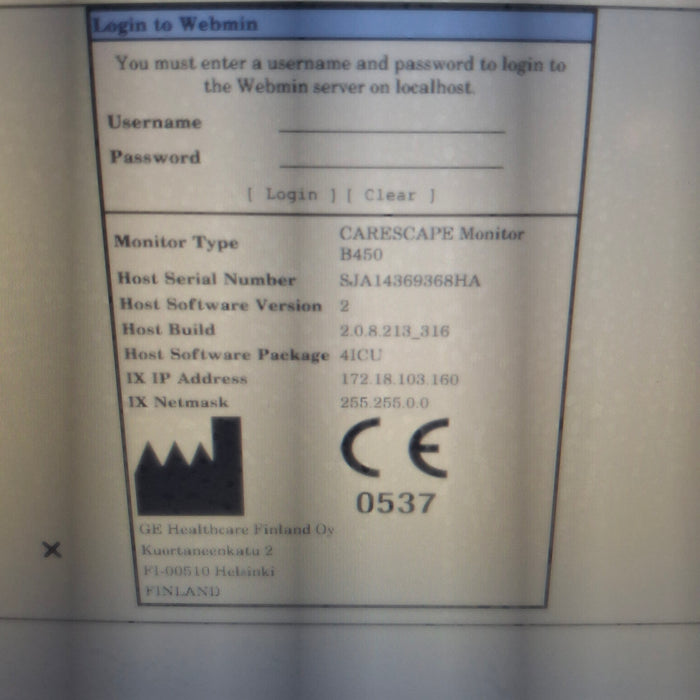 GE Healthcare Carescape B450 Critical Care Patient Monitor