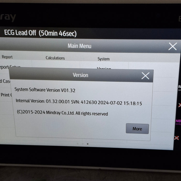 Mindray Benevision N1 Nellcor Transport Monitor