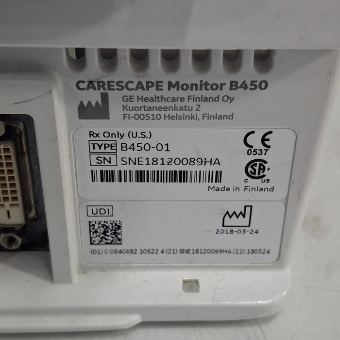 GE Healthcare Carescape B450 Critical Care Patient Monitor