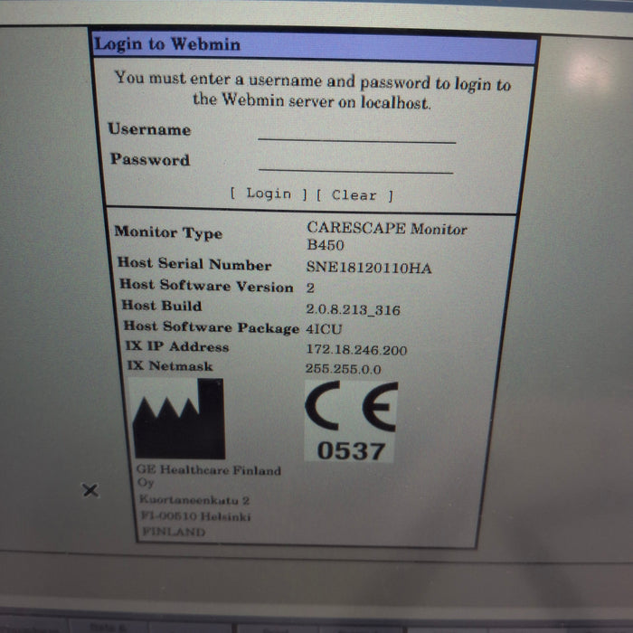 GE Healthcare Carescape B450 Critical Care Patient Monitor