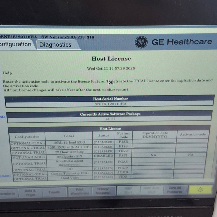 GE Healthcare Carescape B450 Critical Care Patient Monitor