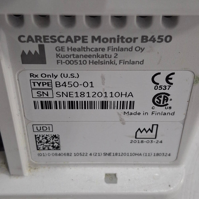 GE Healthcare Carescape B450 Critical Care Patient Monitor