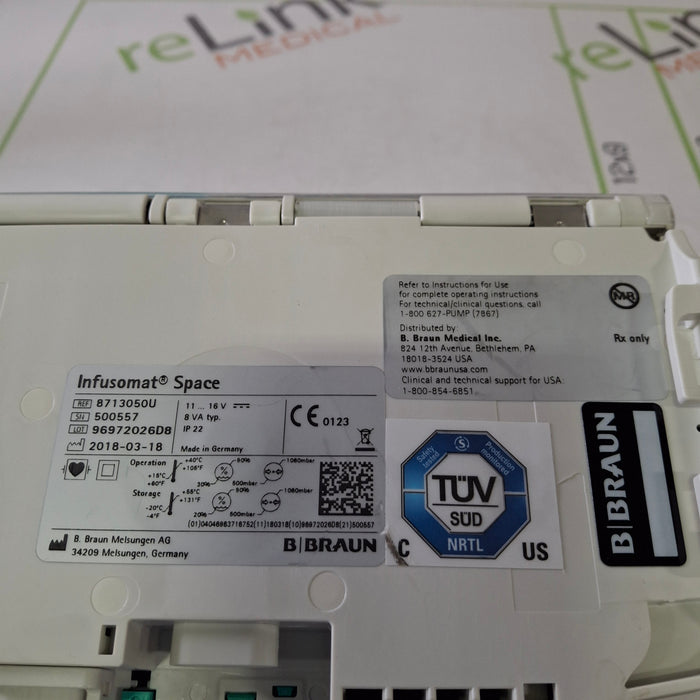 B. Braun Infusomat Space w/Pole Clamp Infusion Pump
