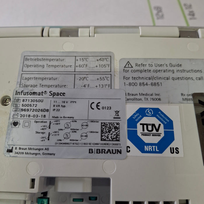 B. Braun Infusomat Space w/Pole Clamp Infusion Pump