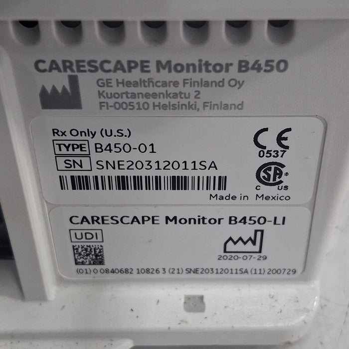 GE Healthcare Carescape B450 Critical Care Patient Monitor