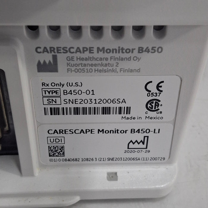GE Healthcare Carescape B450 Critical Care Patient Monitor