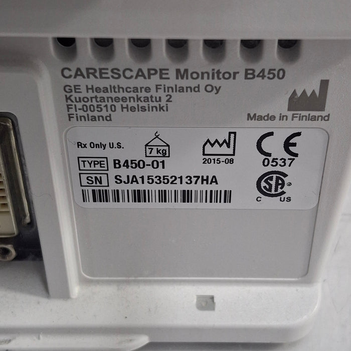 GE Healthcare Carescape B450 Post Anesthesia Care Patient Monitor