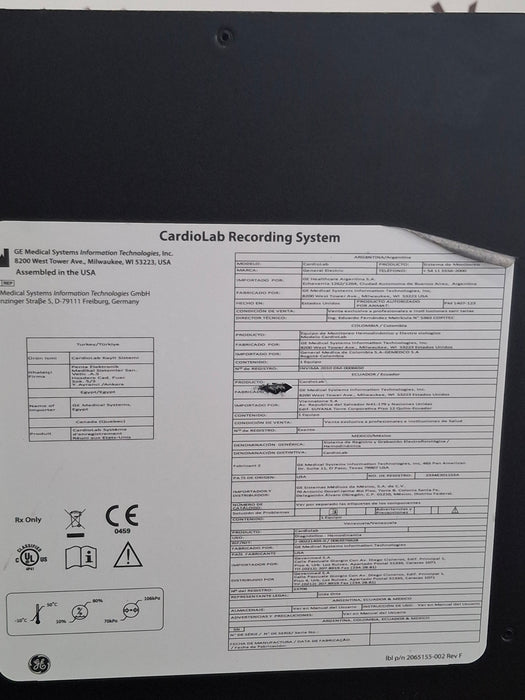 GE Healthcare 2033852-002 Cardiolab Recording System