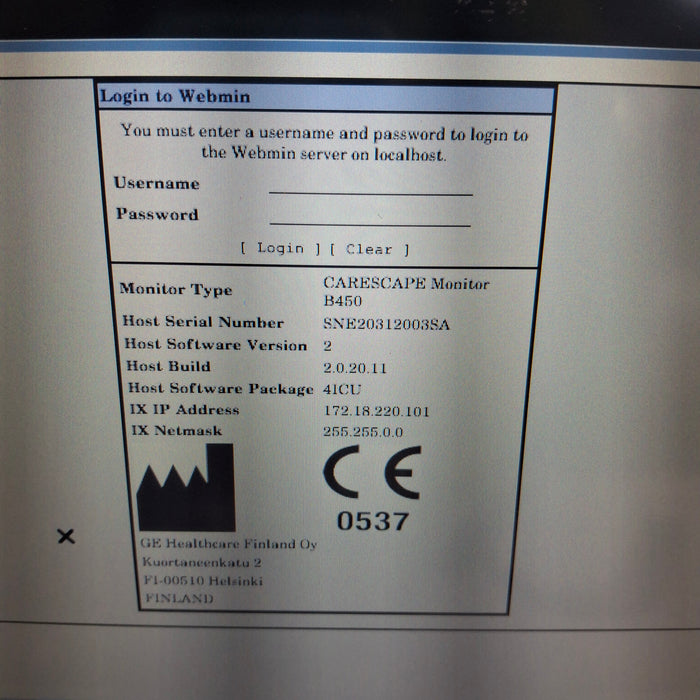 GE Healthcare Carescape B450 Critical Care Patient Monitor