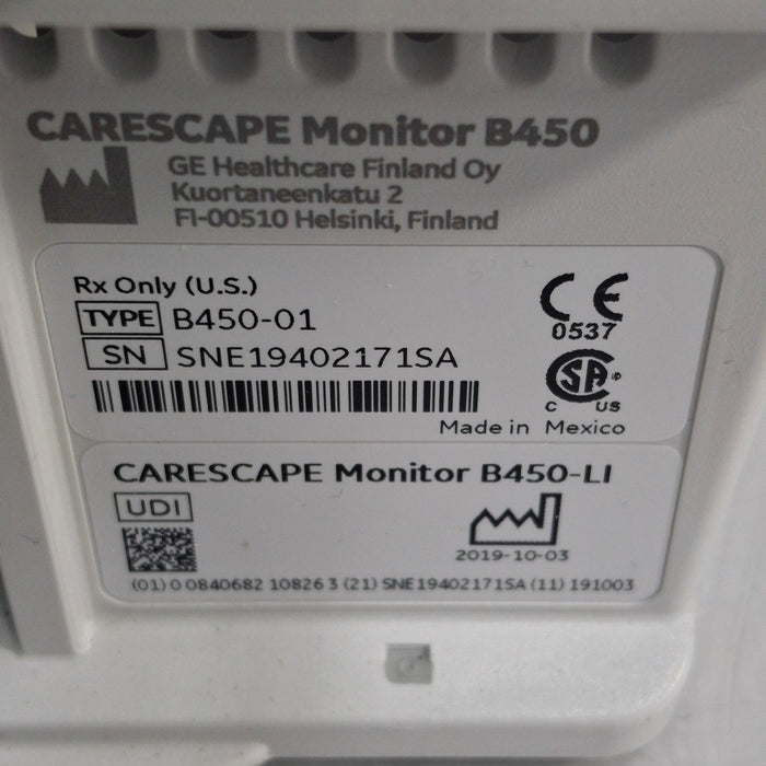 GE Healthcare Carescape B450 Critical Care Patient Monitor