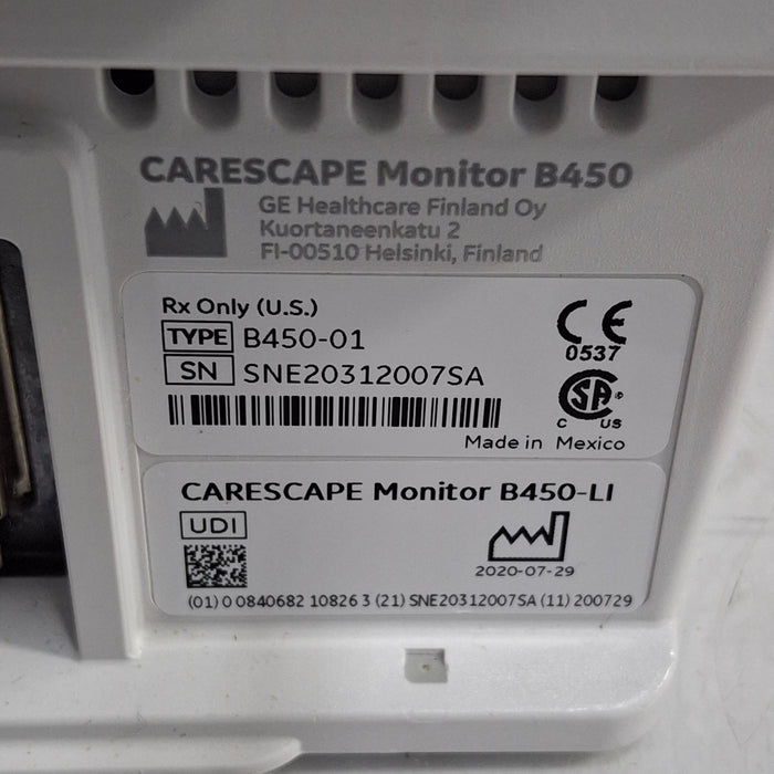 GE Healthcare Carescape B450 Critical Care Patient Monitor
