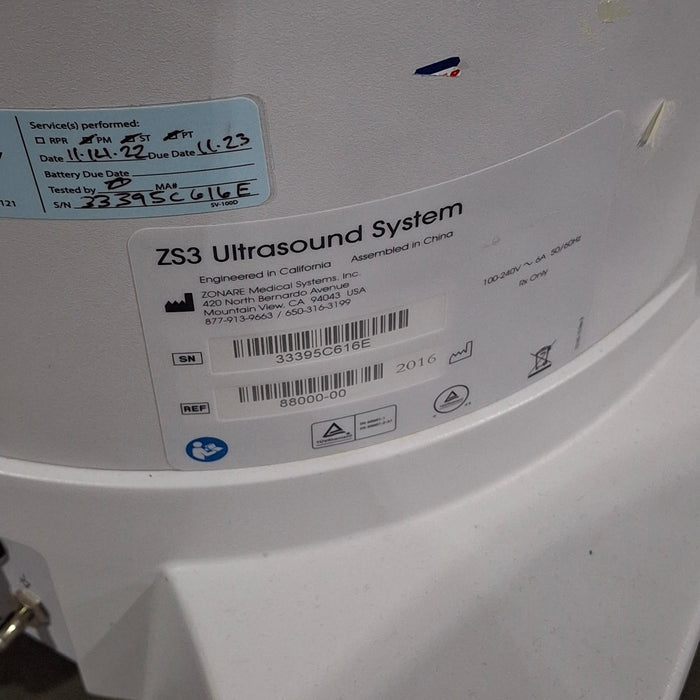 Zonare ZS3 Ultrasound