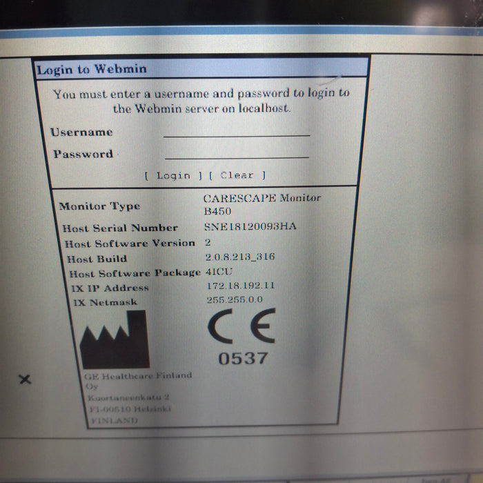 GE Healthcare Carescape B450 Critical Care Patient Monitor