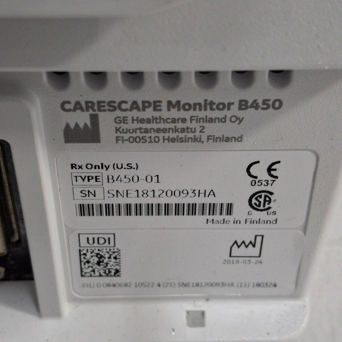 GE Healthcare Carescape B450 Critical Care Patient Monitor