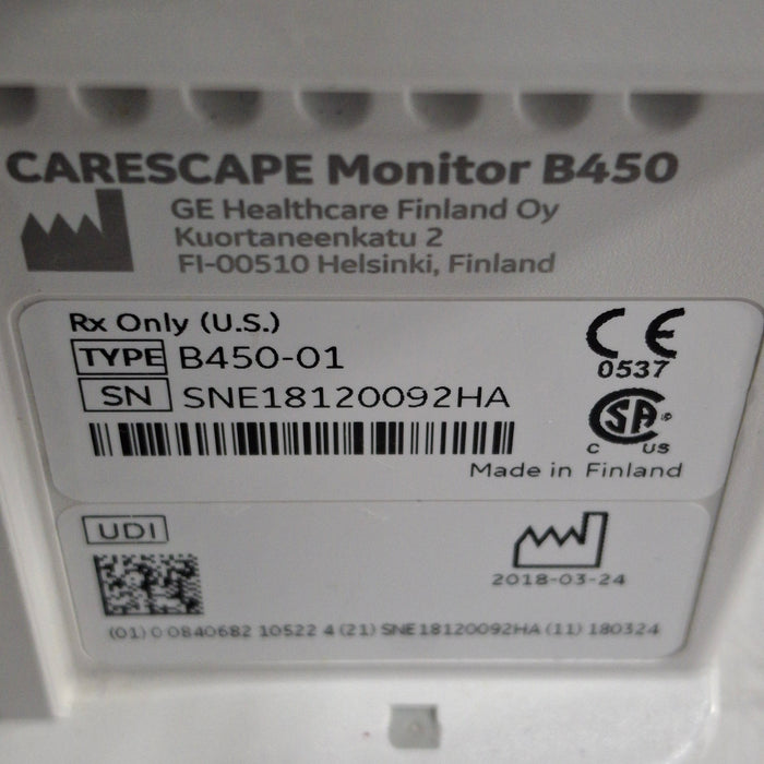 GE Healthcare Carescape B450 Critical Care Patient Monitor