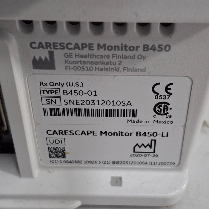 GE Healthcare Carescape B450 Critical Care Patient Monitor