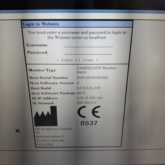 GE Healthcare Carescape B450 Critical Care Patient Monitor