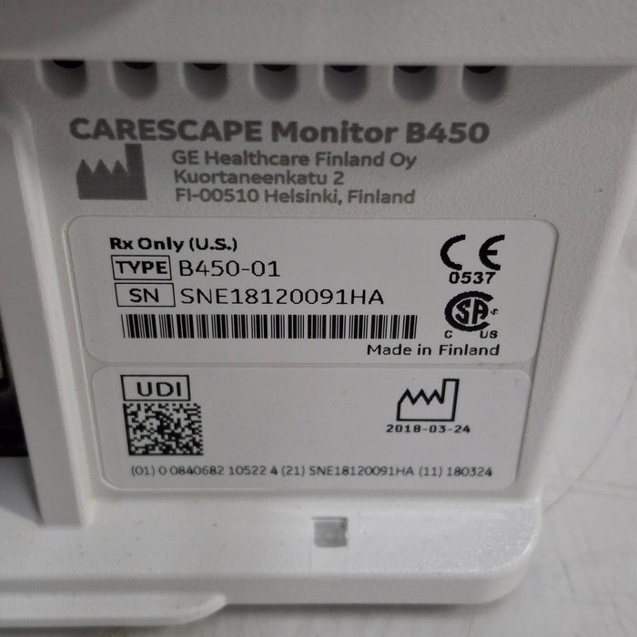GE Healthcare Carescape B450 Critical Care Patient Monitor
