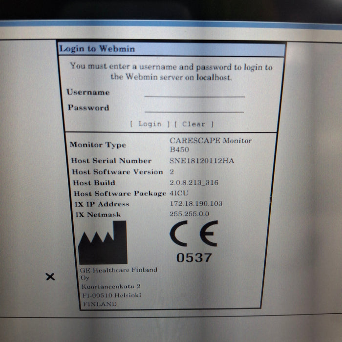 GE Healthcare Carescape B450 Critical Care Patient Monitor