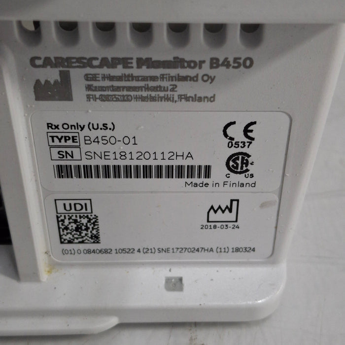 GE Healthcare Carescape B450 Critical Care Patient Monitor