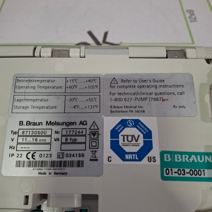 B. Braun Infusomat Space w/Pole Clamp Infusion Pump