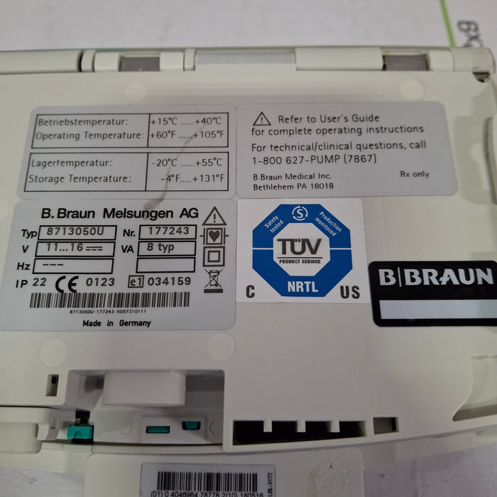 B. Braun Infusomat Space w/Pole Clamp Infusion Pump