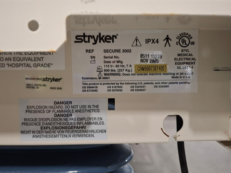 Stryker Secure II 3002 Hospital Bed