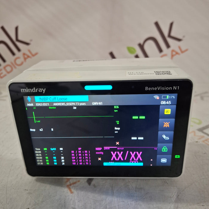 Mindray Benevision N1 Nellcor Transport Monitor