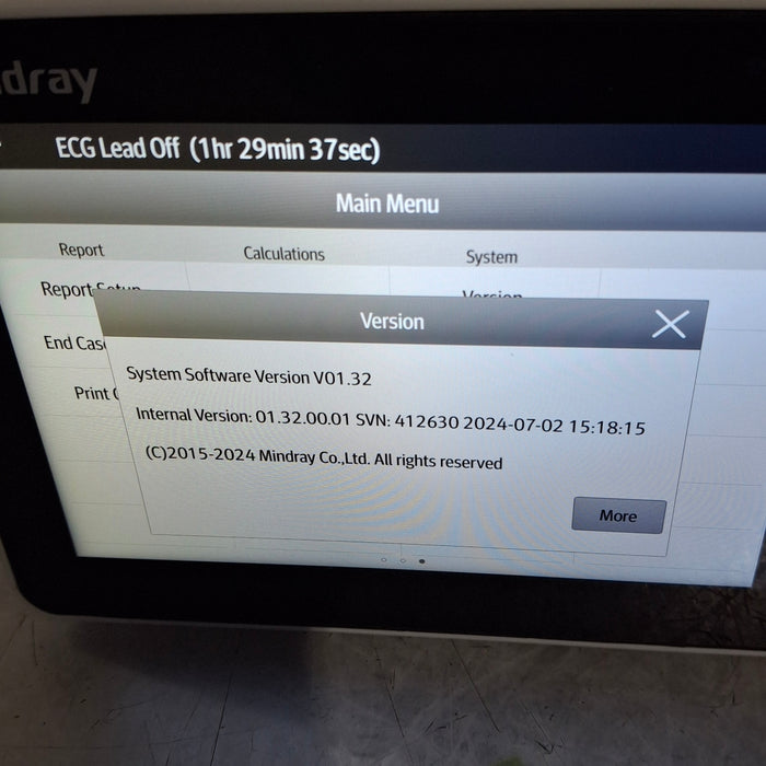 Mindray Benevision N1 Nellcor Transport Monitor
