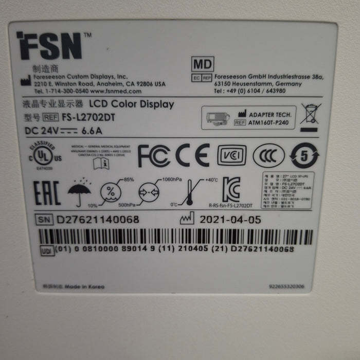 FSN Medical Technologies FS-L2702DT LCD Color Display