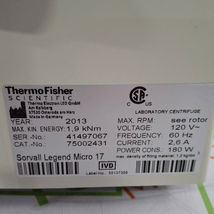 Thermo Scientific Legend Micro 17 Centrifuge