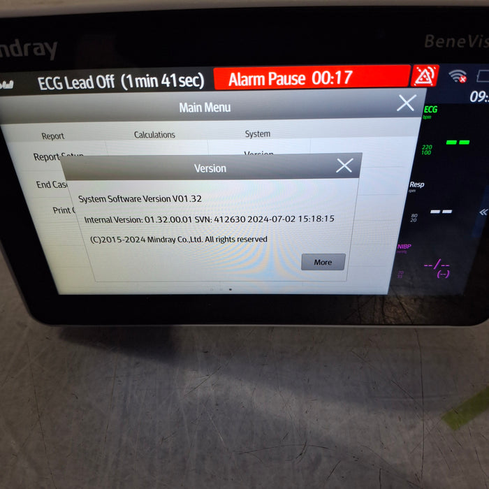 Mindray Benevision N1 Nellcor Transport Monitor