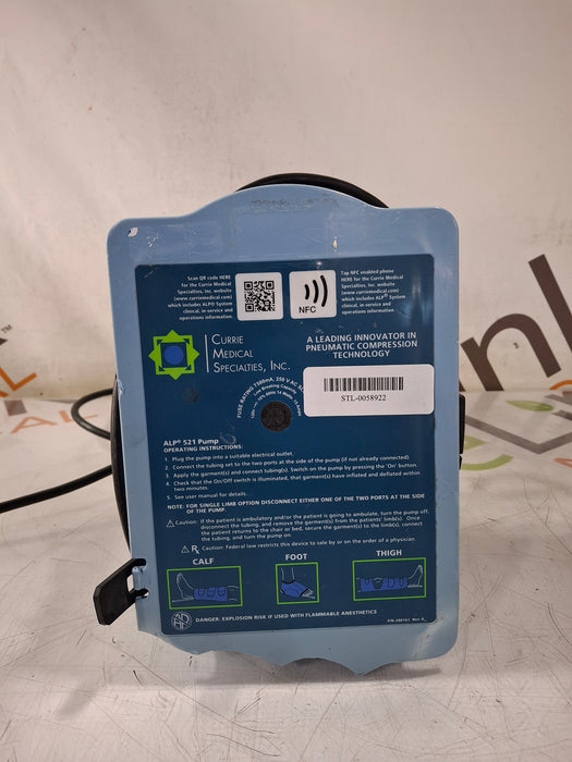 Currie Medical Specialties, INC. ALP 521 Compression Pump