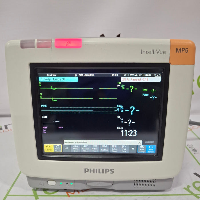 Philips Intellivue MP5 - ECG, Fast SpO2, NIBP Patient Monitor