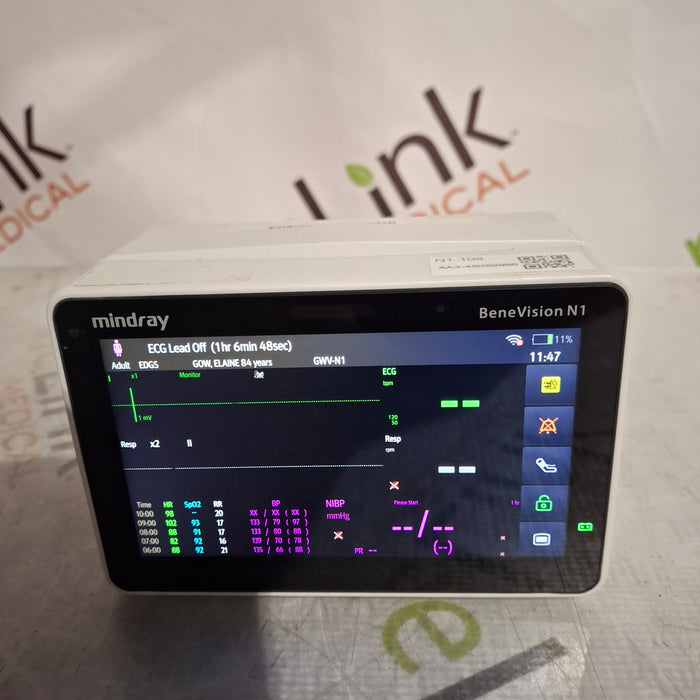 Mindray Benevision N1 Nellcor Transport Monitor
