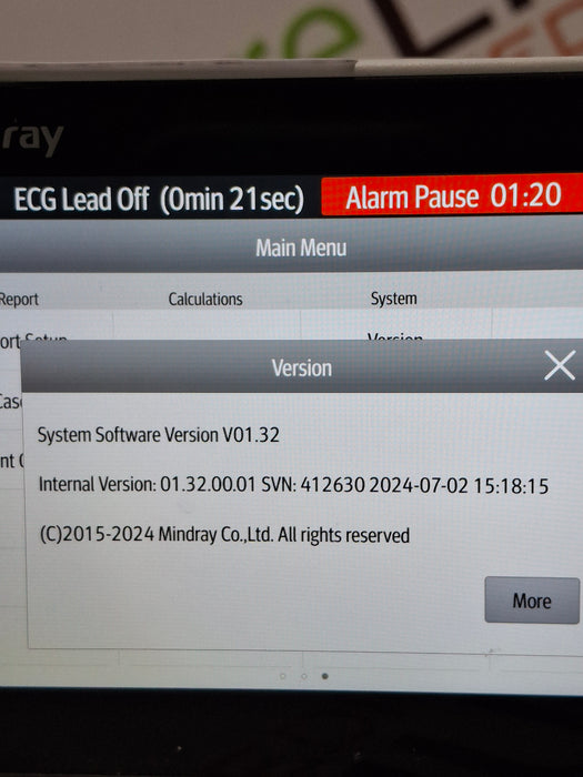 Mindray Benevision N1 Nellcor Transport Monitor