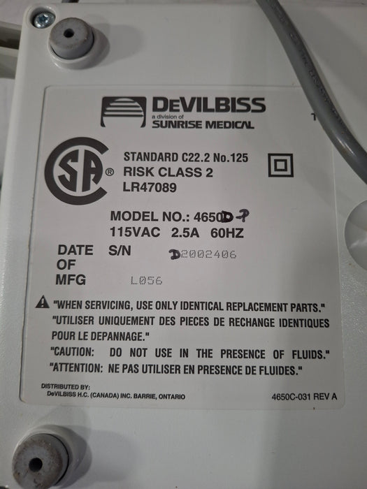 DeVilbiss Healthcare 4650D Compressor/Nebulizer