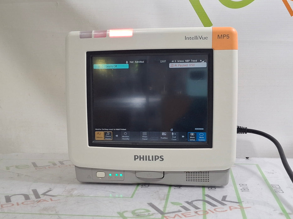 Philips Intellivue MP5 - ECG, Fast SpO2, NIBP Patient Monitor