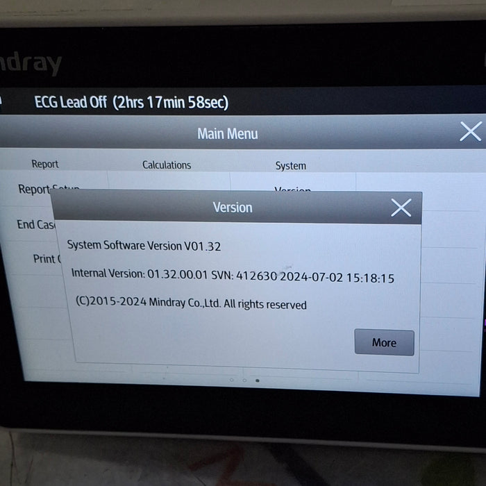 Mindray Benevision N1 Nellcor Transport Monitor