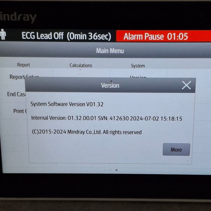 Mindray Benevision N1 Nellcor Transport Monitor