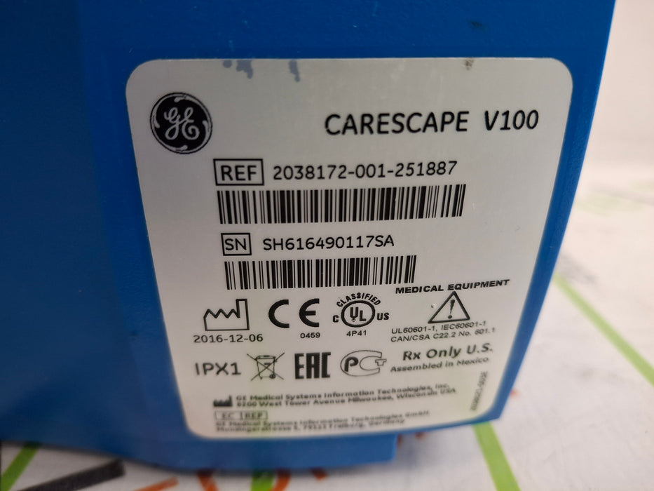 GE Healthcare Dinamap V100 - NIBP, SpO2, Temp Vital Signs Monitor