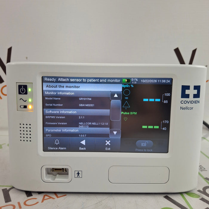 Covidien GR101704 Bedside Respiratory Patient Monitoring System