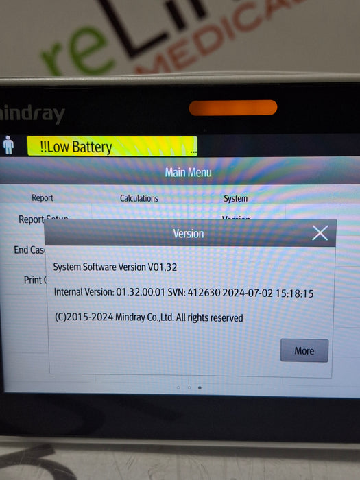 Mindray Benevision N1 Nellcor Transport Monitor