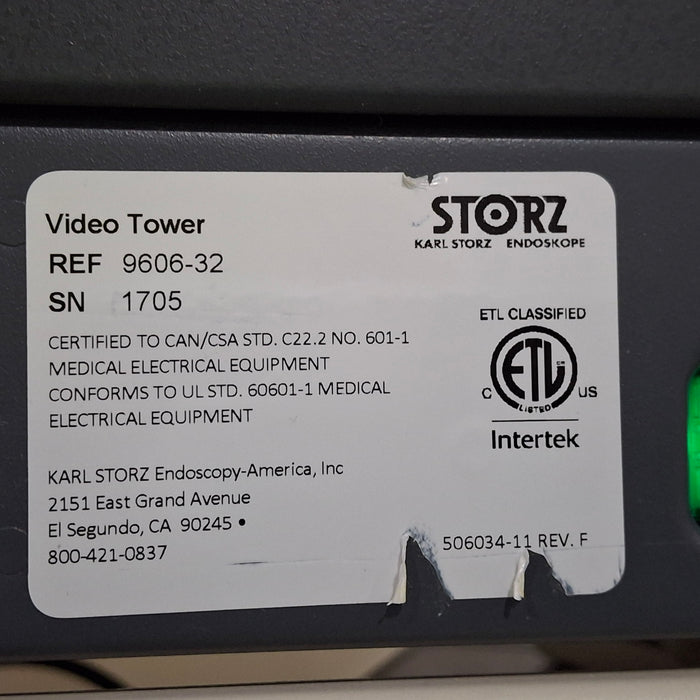 Karl Storz 9606-32 Video Tower Cart