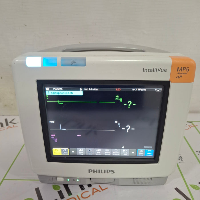 Philips Intellivue MP5 - ECG, OxiMax SpO2, NIBP Patient Monitor