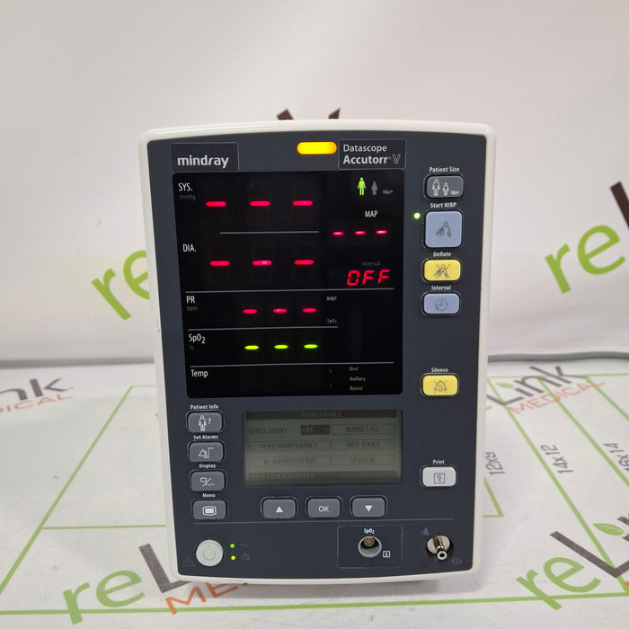 Mindray Datascope Accutorr V Vital Signs Monitor